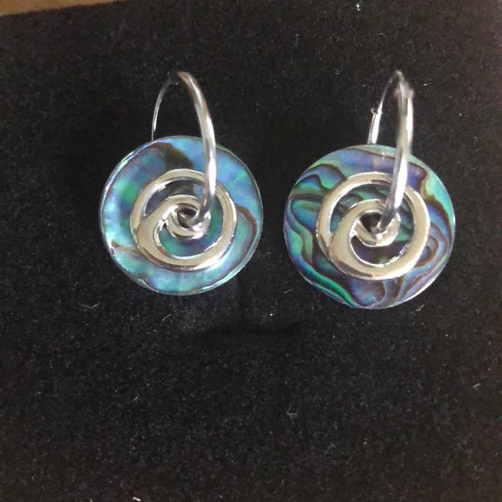 Abalone swirl earrings